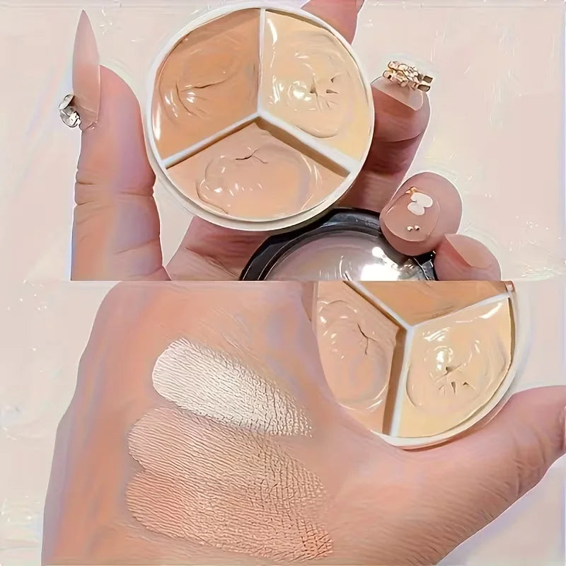 3-Color Cream Concealer Palette for Flawless Coverage