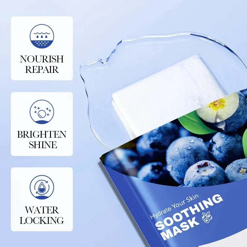 10-Piece Fruit Essence Hydrating and Brightening Facial Mask Set