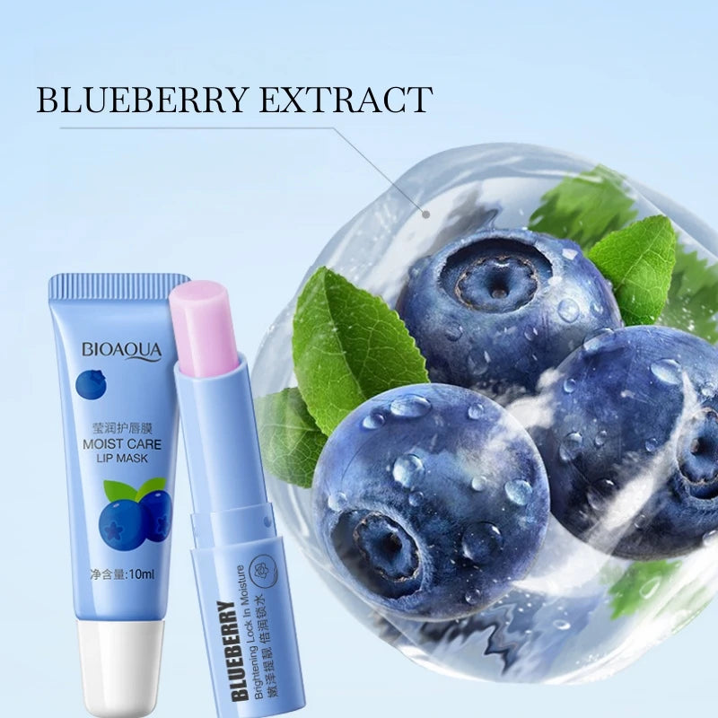 Hydrating Blueberry Lip Mask and Balm Duo Set