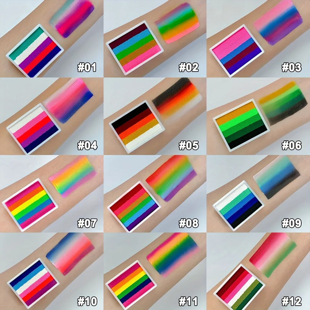 Rainbow Striped Face and Body Paint Palette - 2