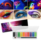 10-Color Neon UV Glow-in-the-Dark Face and Eye Makeup Palette