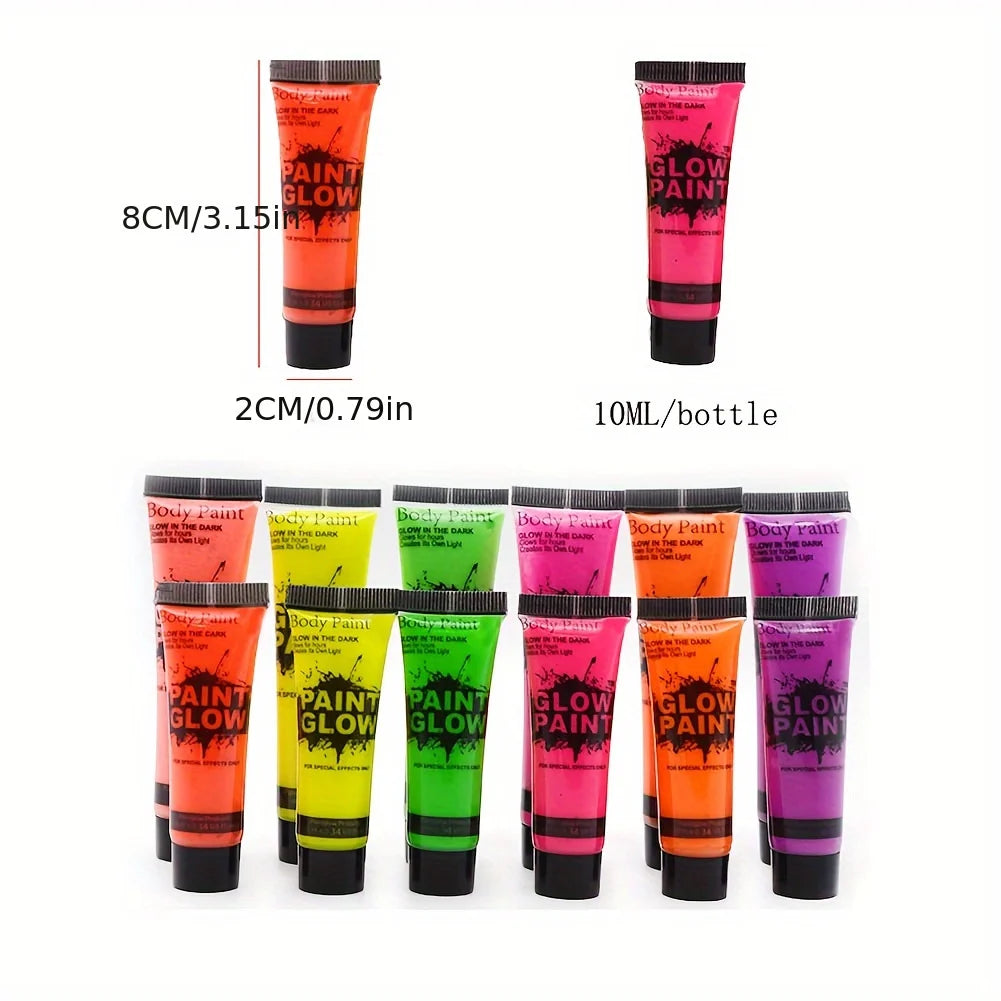 Neon UV Glow Face and Body Paint for Parties and Festivals