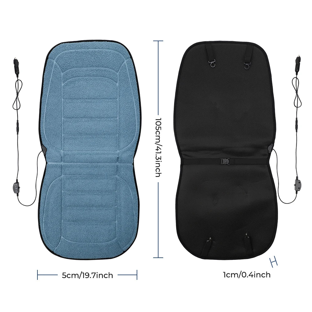 Heated Lambswool Car Seat Cushion for Winter Driving