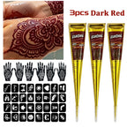 Temporary Henna Tattoo Kit with Stencils for DIY Body Art