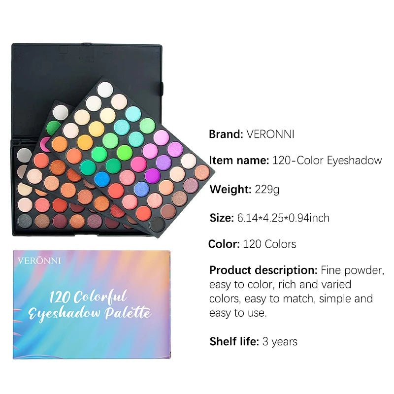 120-Color Professional Eyeshadow Palette for Every Look