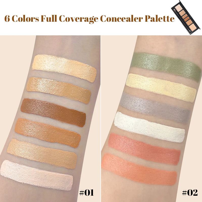 6-Color Professional Face Concealer and Corrector Palette
