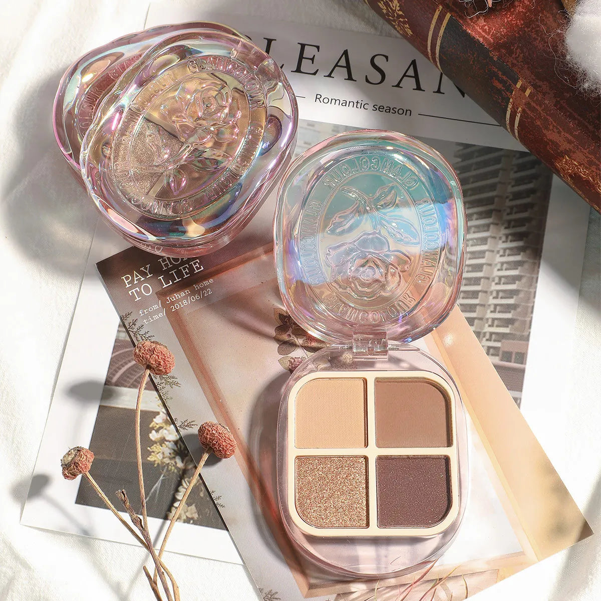 4-Color Shimmer and Matte Eyeshadow Palette