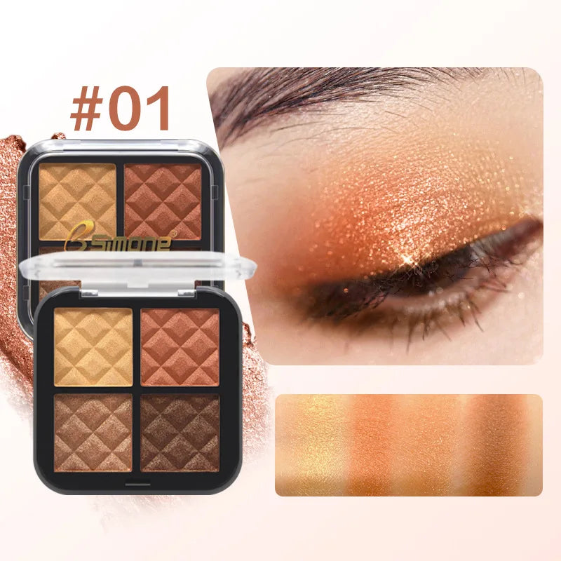 4-Color Shimmer and Matte Eyeshadow Palette