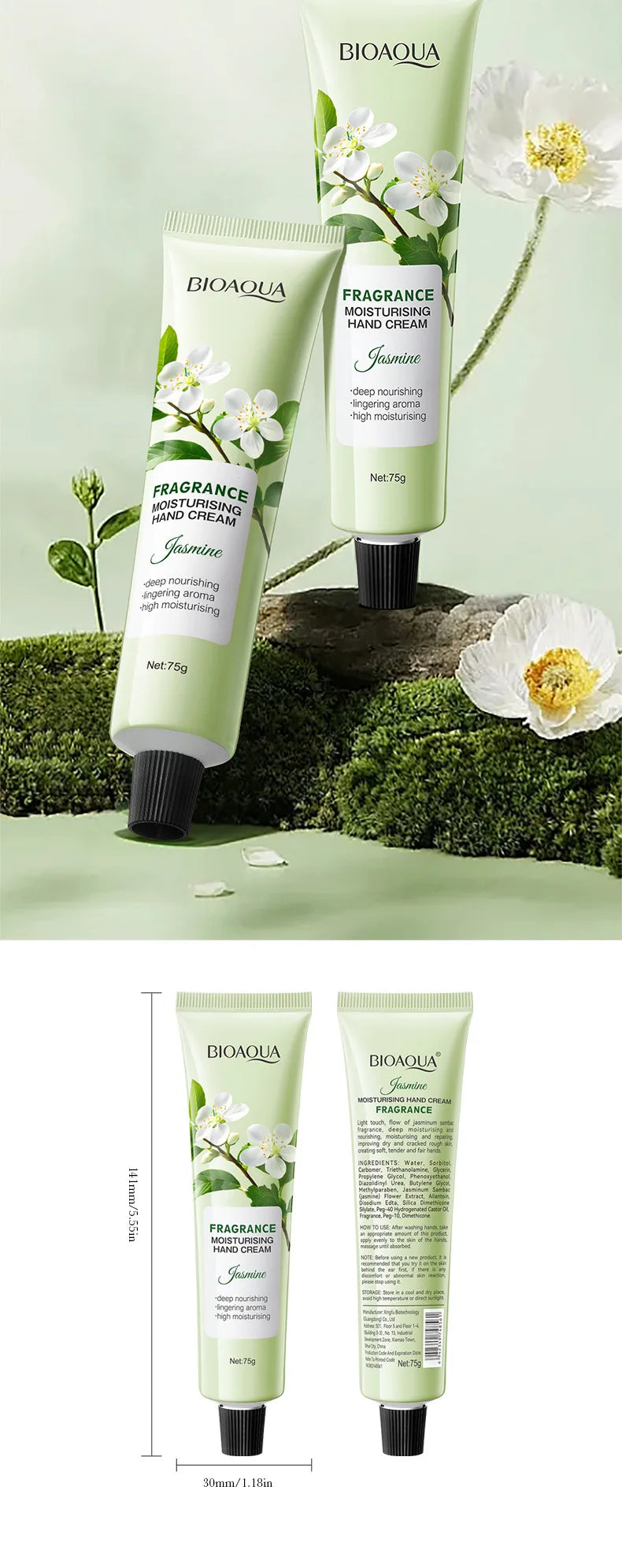 Jasmine Nourishing Hand Cream for Dry Skin