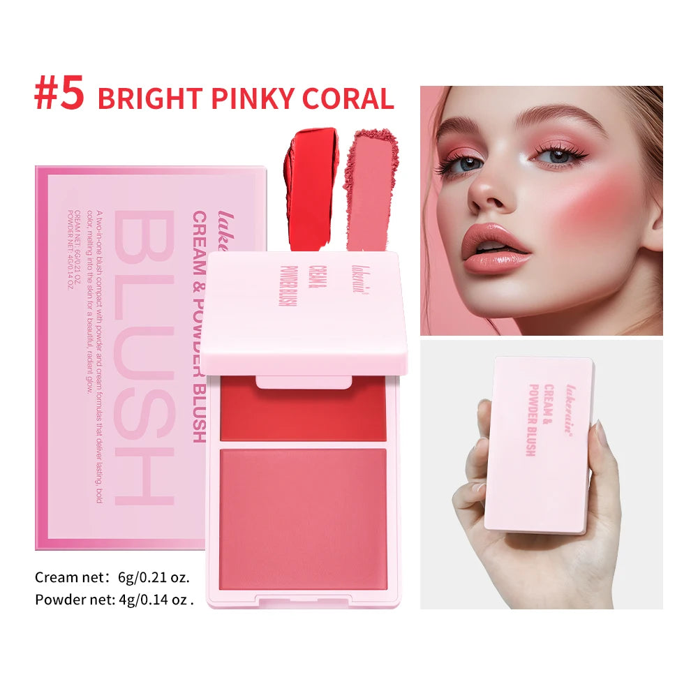 2-in-1 Cream and Powder Face Blush Duo