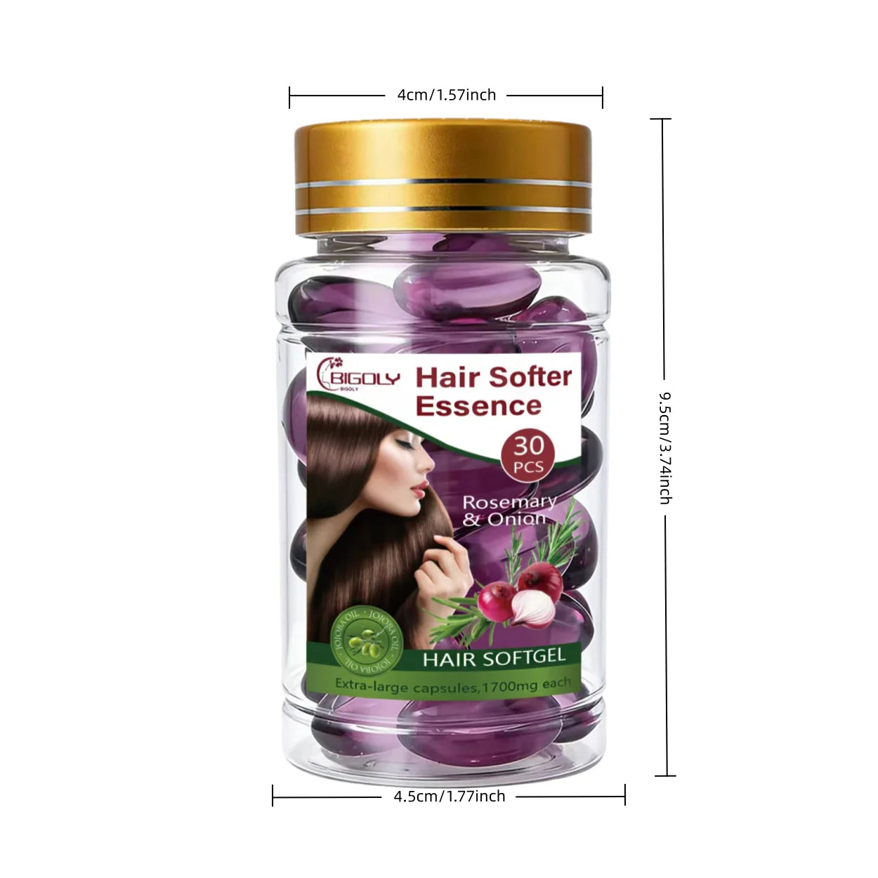 Rosemary Onion Hair Smoothing Serum Capsules for Frizz-Free Shine - 12