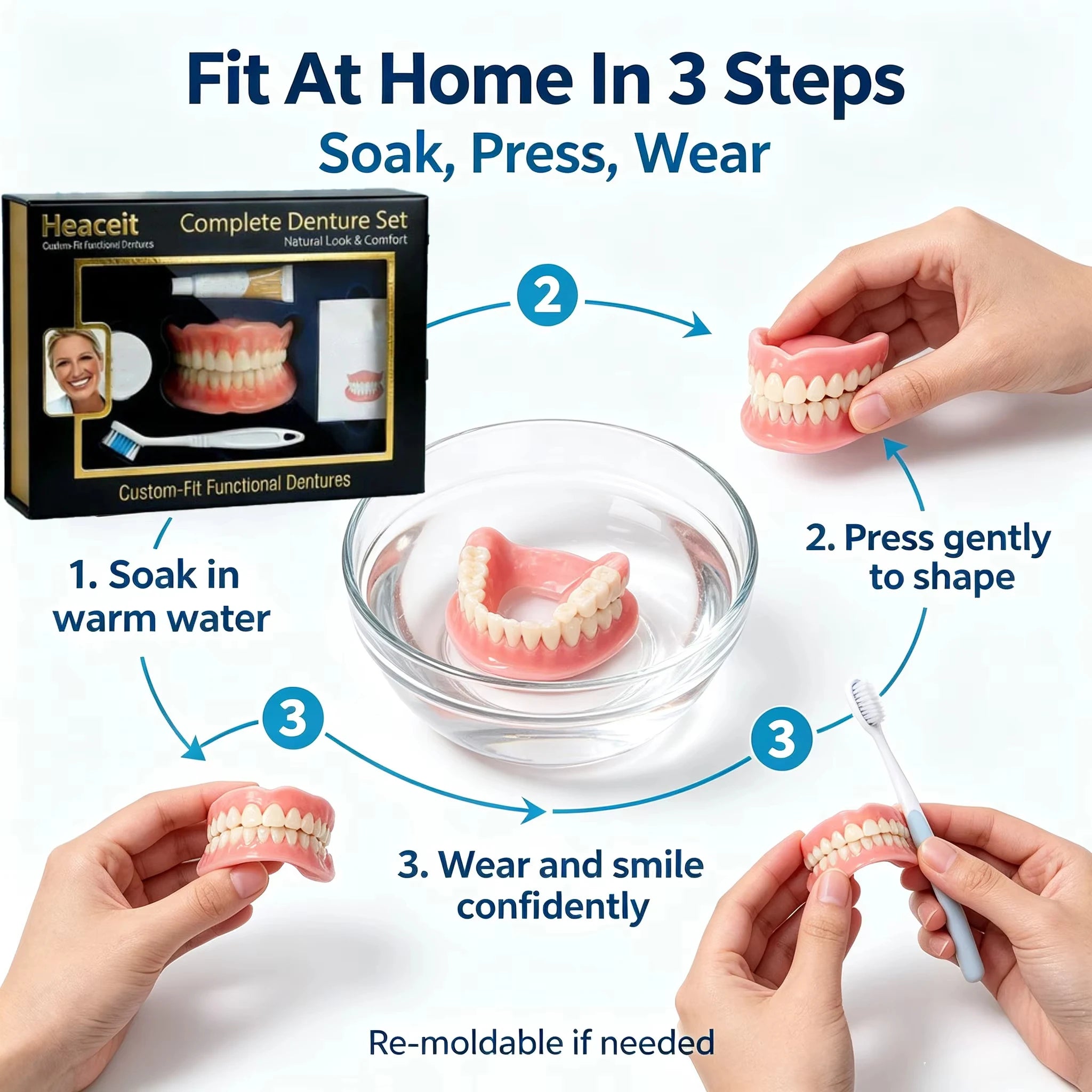 Comfort Fit Natural Looking Denture Set - 5