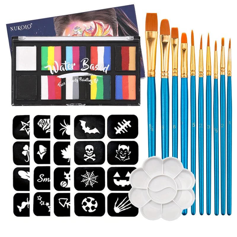 24-Color Professional Face and Body Paint Kit for Parties