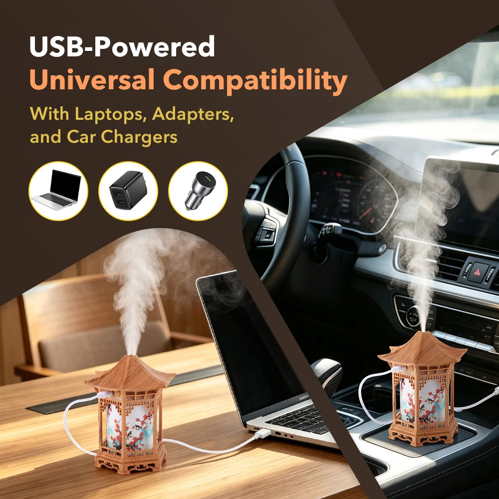 Portable Ultrasonic Pavilion Humidifier for Desk and Bedroom