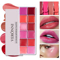 12-Color Moisturizing Lip Gloss Palette for Long-Lasting Makeup