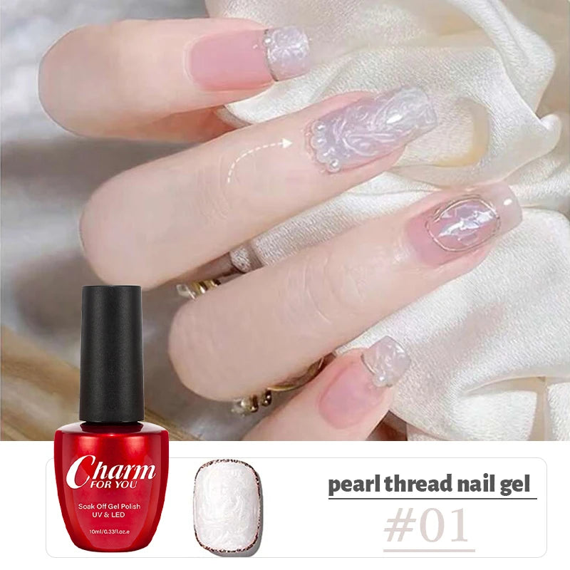 Pearl Shell Thread Gel Nail Polish for UV and LED Lamps - 23