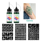 Temporary Tattoo Ink Kit with Stencils for DIY Body Art