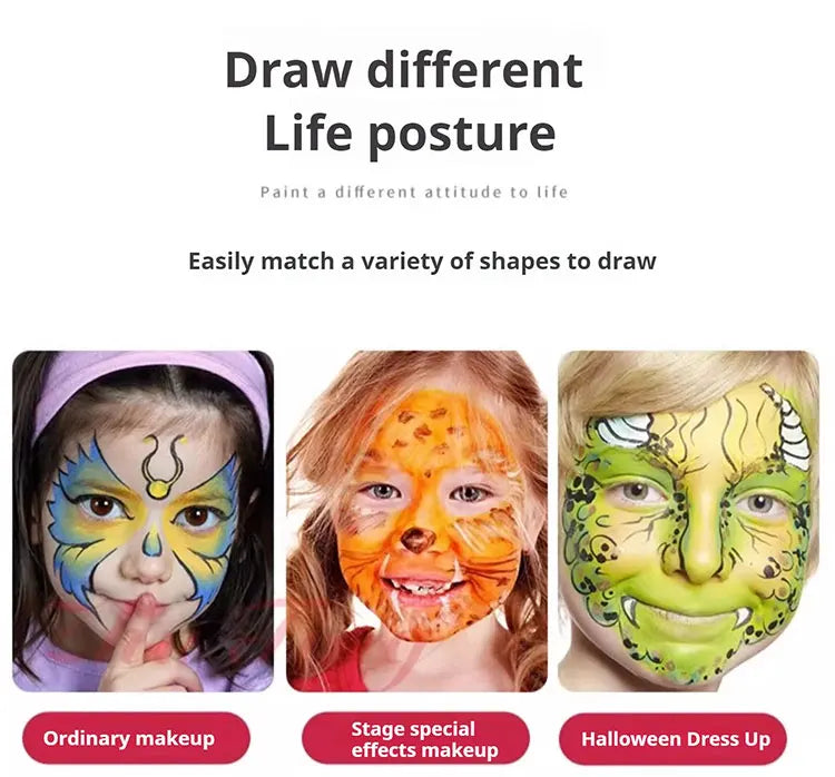 Professional Monochrome Water-Activated Face & Body Paint