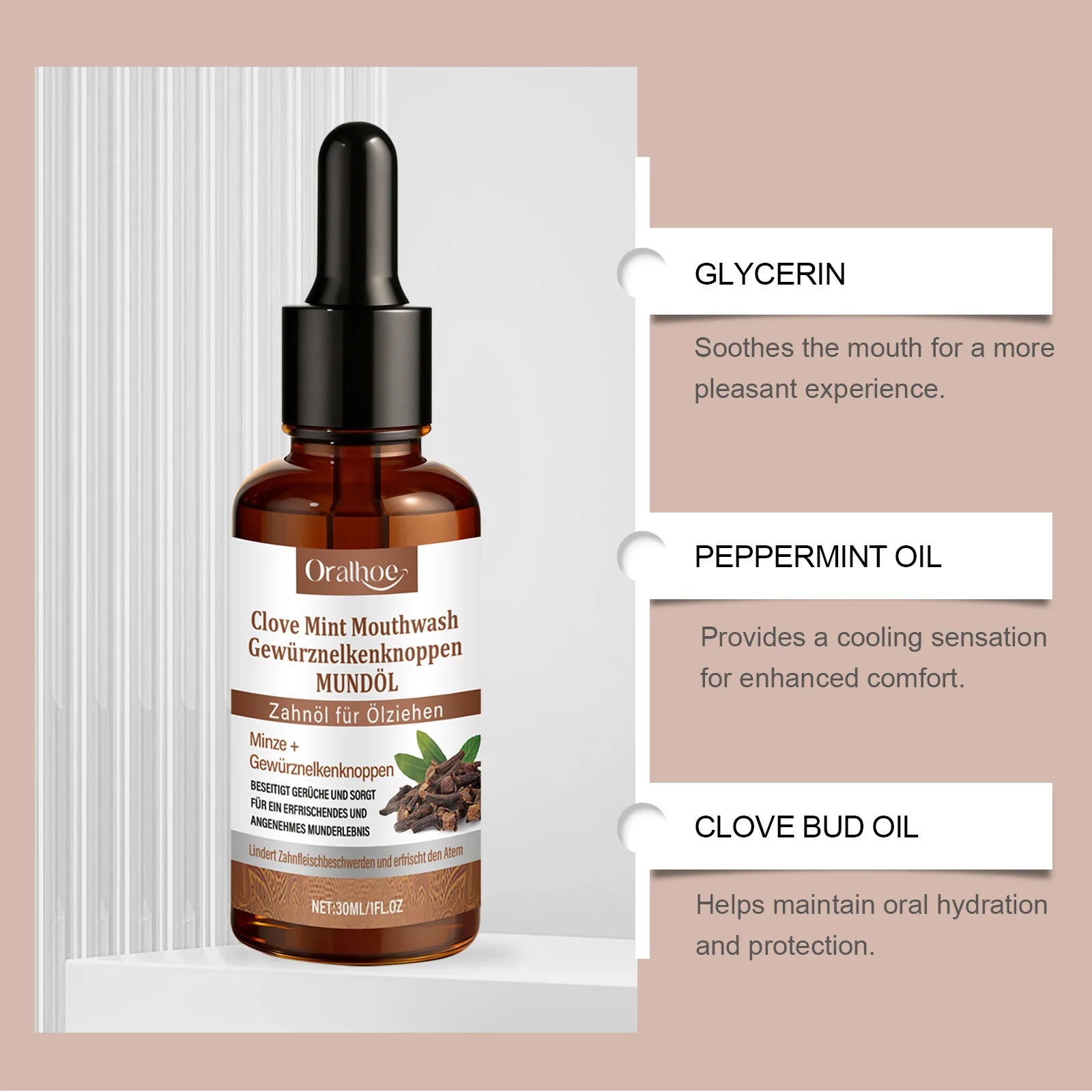 Clove Mint Mouthwash for Fresh Breath and Oral Care - 14