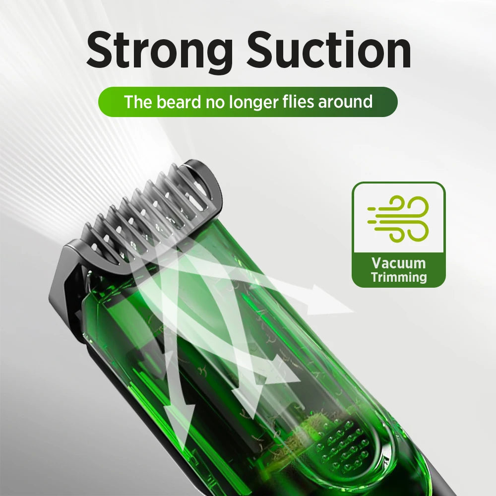 Cordless Vacuum Beard and Hair Trimmer - 8