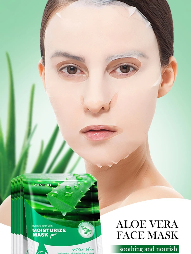 Aloe Vera Hydrating Facial Sheet Mask for Soothing Skincare