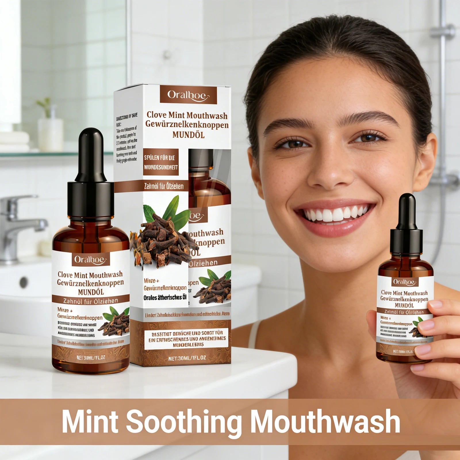 Clove Mint Mouthwash for Fresh Breath and Oral Care - 15