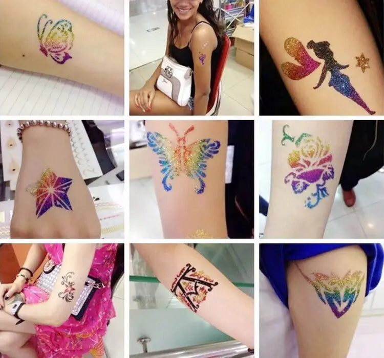 Glitter Temporary Tattoo Kit for Parties and Events