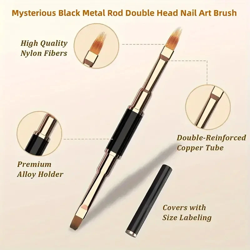Dual-End Nail Art Liner Brush Set for Precise DIY Manicures - 4