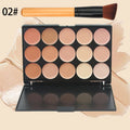 15-Color Professional Facial Concealer Palette and Brush