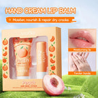 Moisturizing Peach Hand Cream and Lip Balm Set