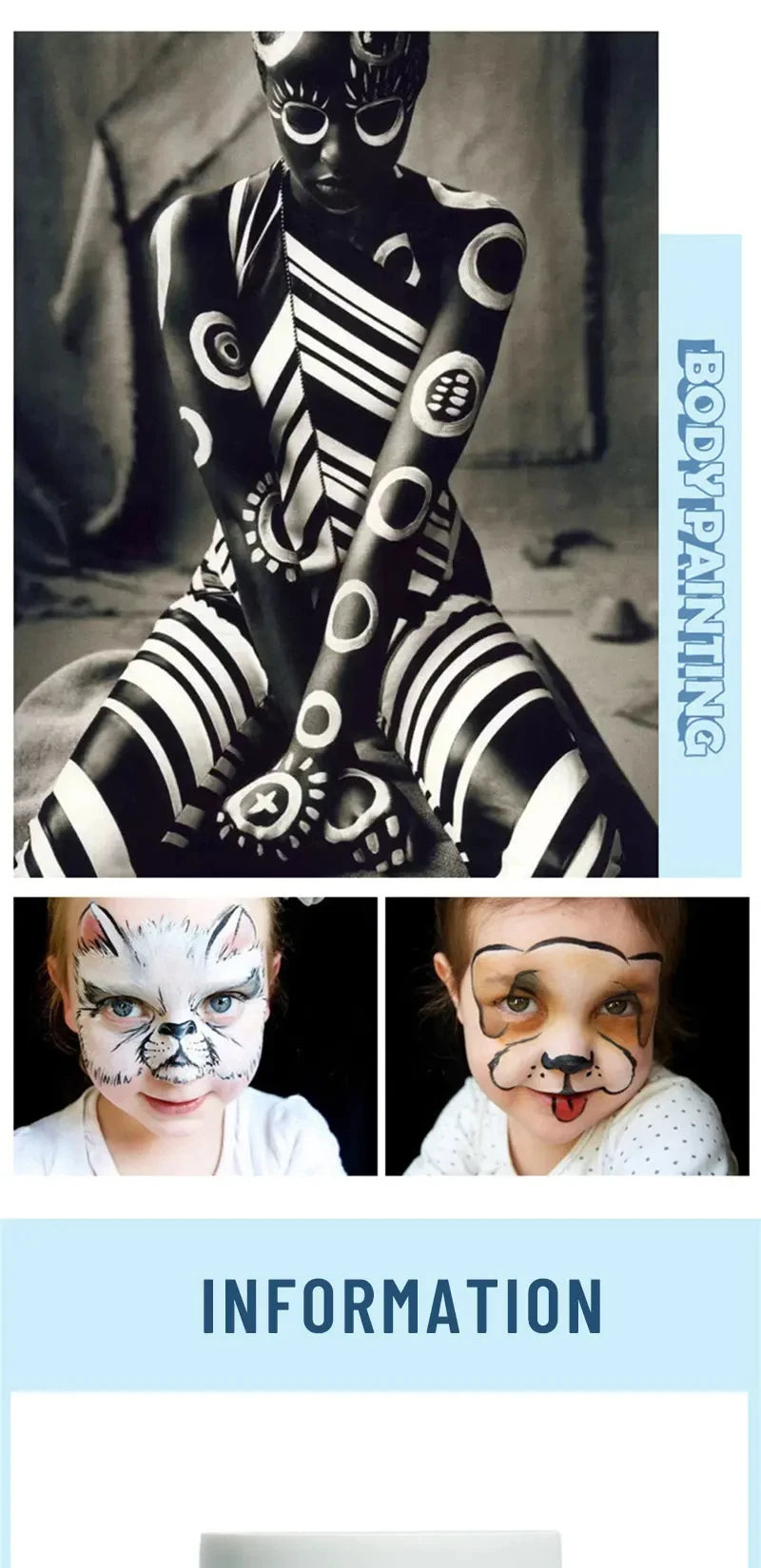 Professional Face and Body Paint Kit with Brushes for Parties