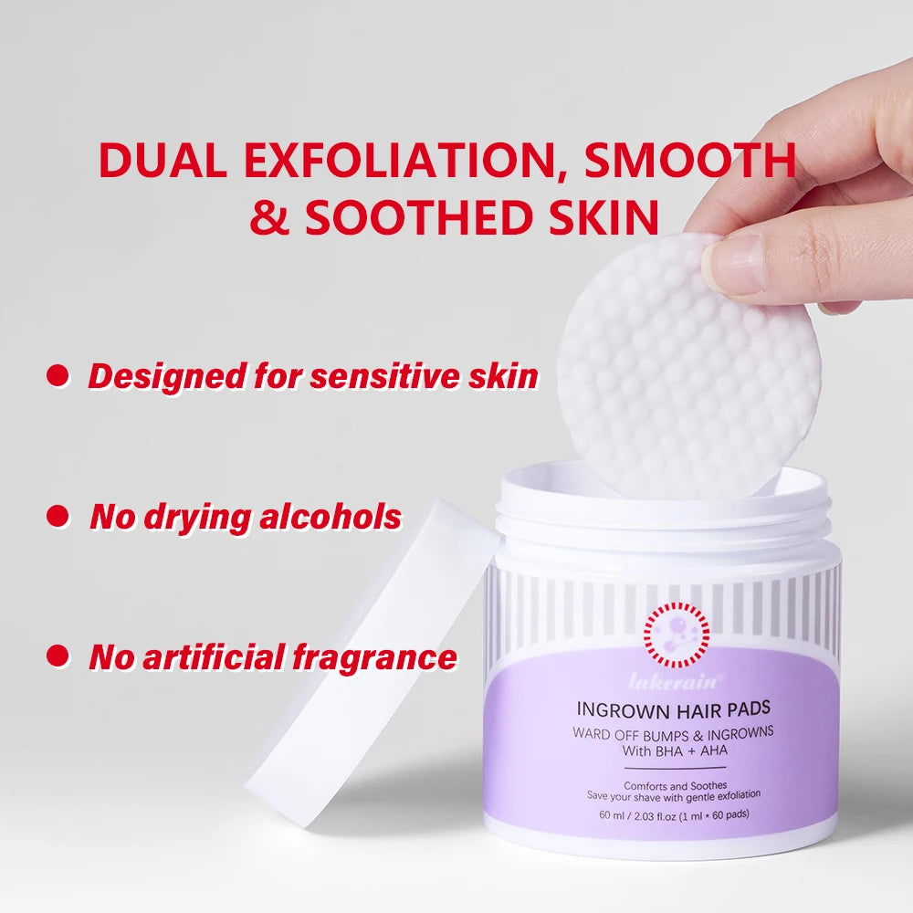 Exfoliating Ingrown Hair and Razor Bump Treatment Pads