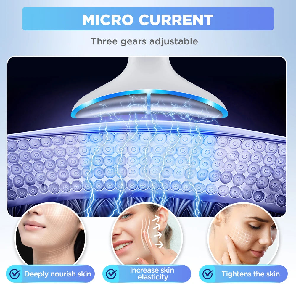 LED Facial and Neck Skin Tightening Massage Device - 4
