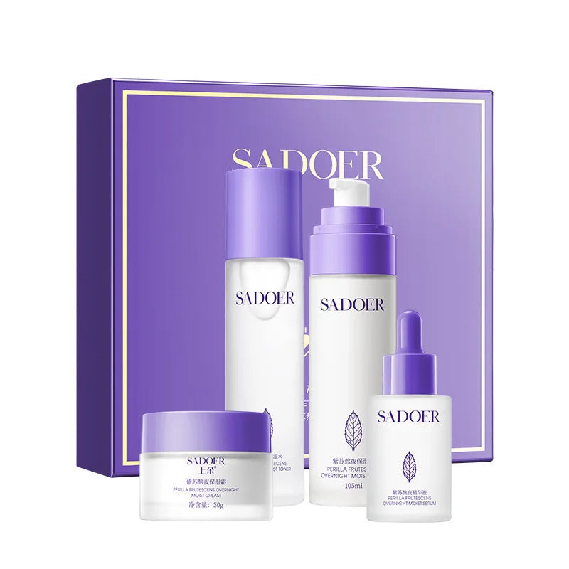 Perilla Overnight Skin Hydrating and Repair Skincare Set - 10