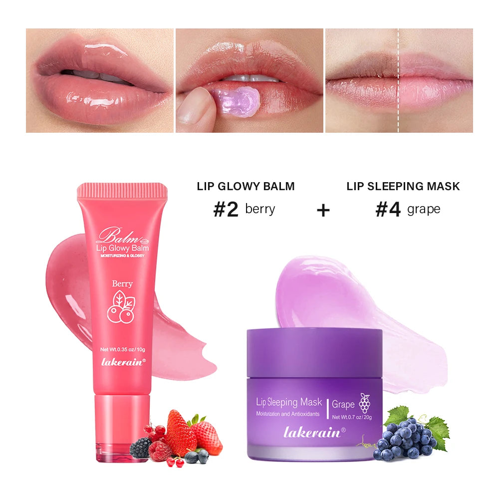 Moisturizing Lip Balm and Overnight Recovery Mask Set