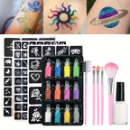 12-Color Temporary Glitter Tattoo and Body Art Kit