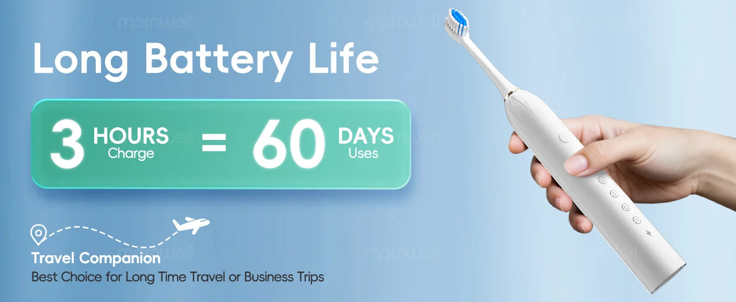 Rechargeable Sonic Electric Toothbrush with 6 Modes - 12