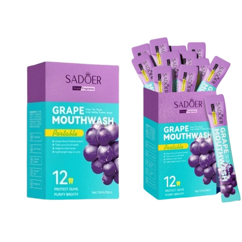 Portable Grape Mouthwash for Fresh Breath and Oral Hygiene
