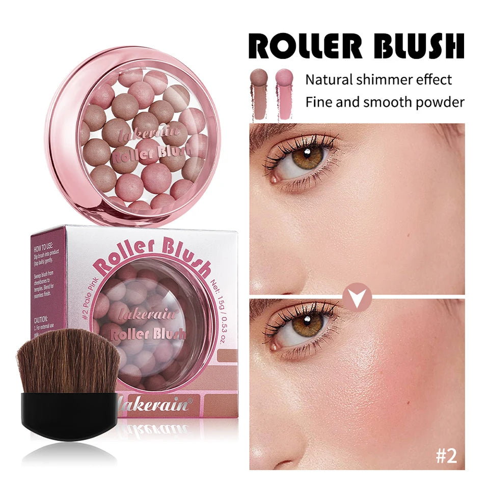 Shimmering Spherical Blush Powder Beads - 12