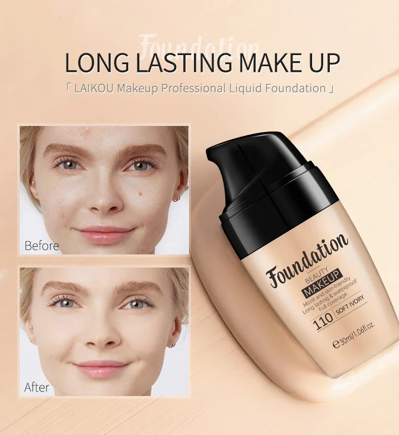 3-Tone Moisturizing Full Coverage Liquid Concealer Foundation