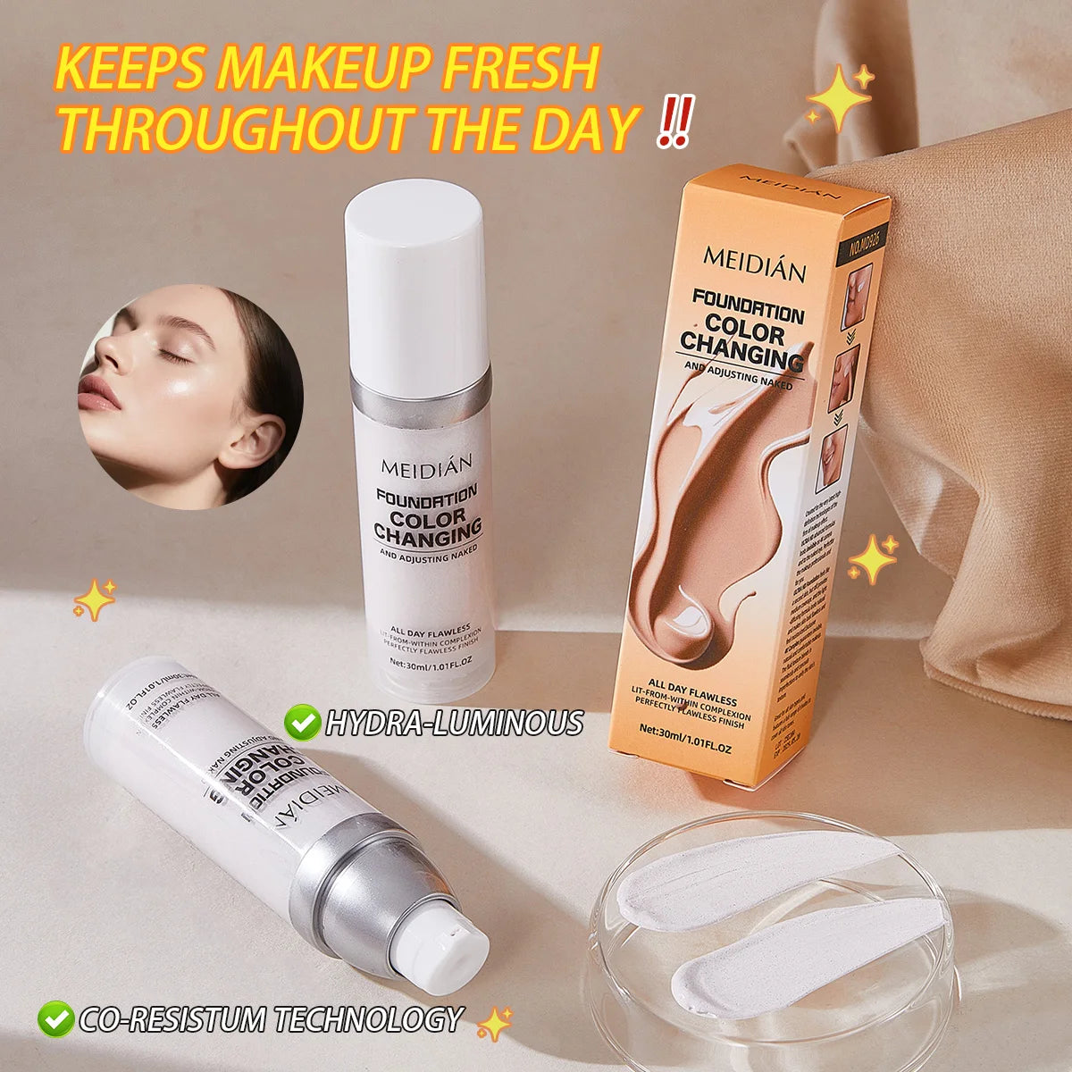 Color-Changing Liquid Foundation for Flawless Skin - 10