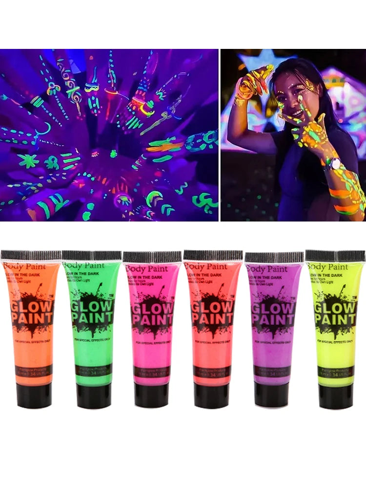 Neon UV Glow Face and Body Paint for Parties and Festivals