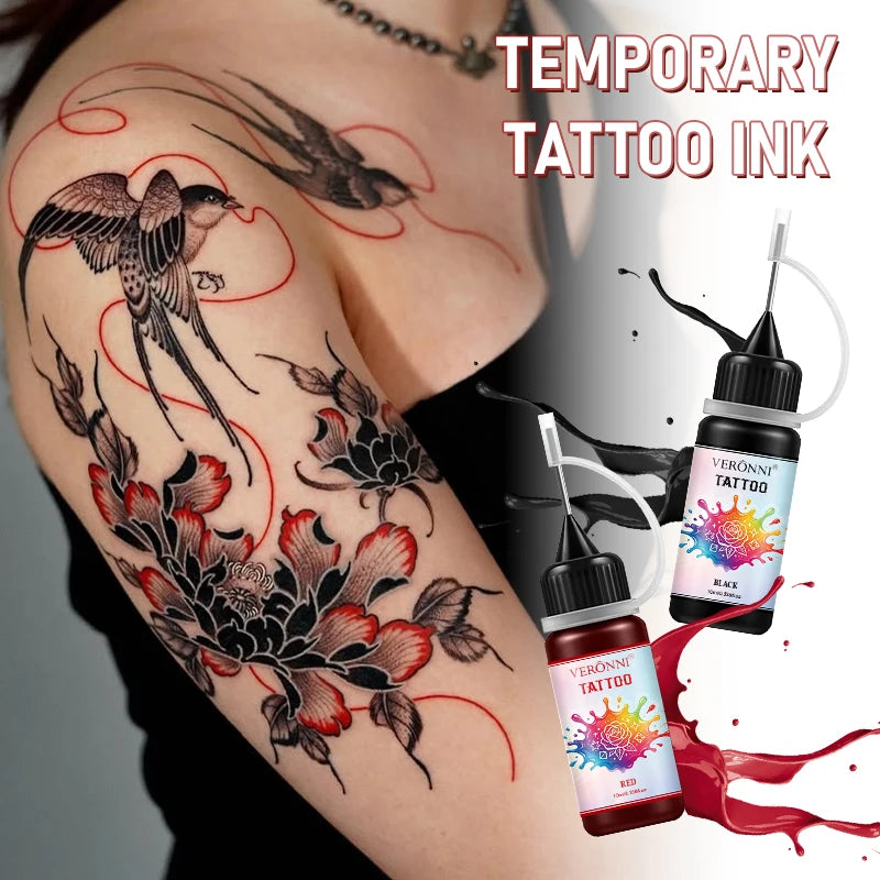 Long-Lasting Temporary Black Henna Tattoo Gel for Body Art