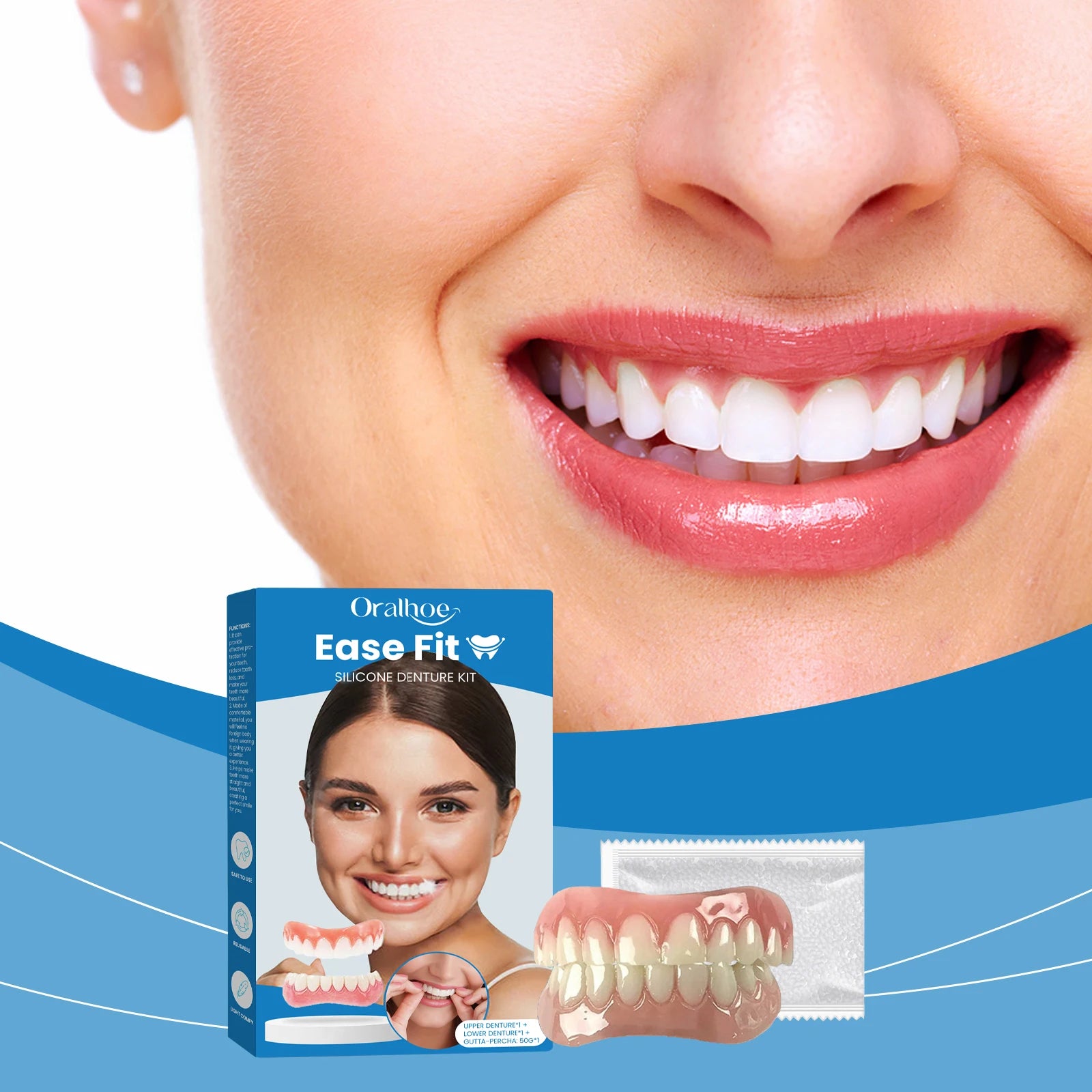 Comfortable Silicone Denture Set for Natural Smile - 2