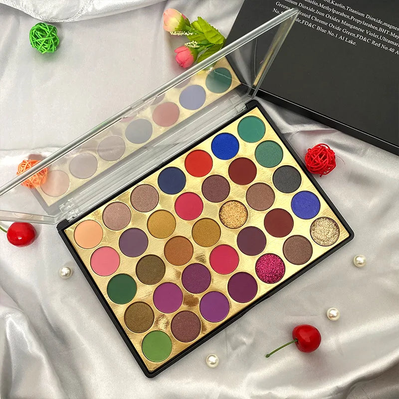 35-Color Professional Eyeshadow Palette for Long-Lasting Makeup