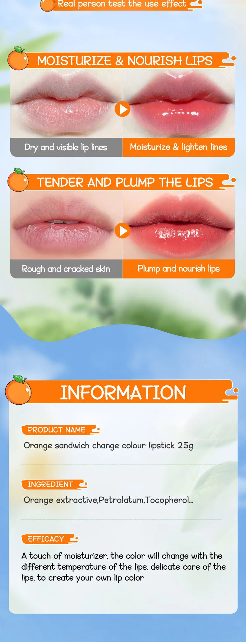 Color-Changing Fruit Moisturizing Lip Balm - 34