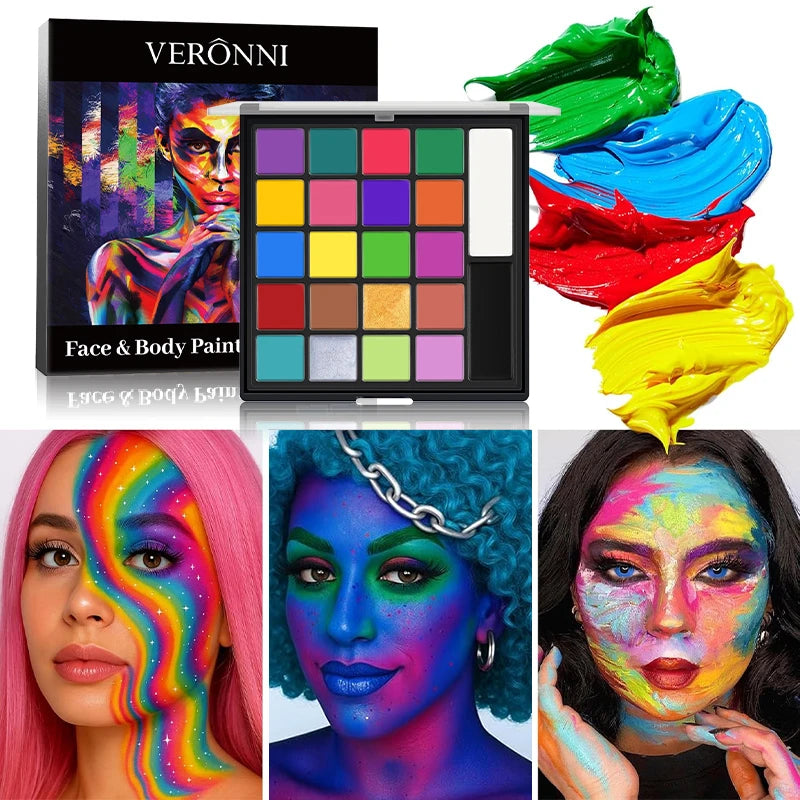 Professional Multi-Color Face and Body Paint Palette