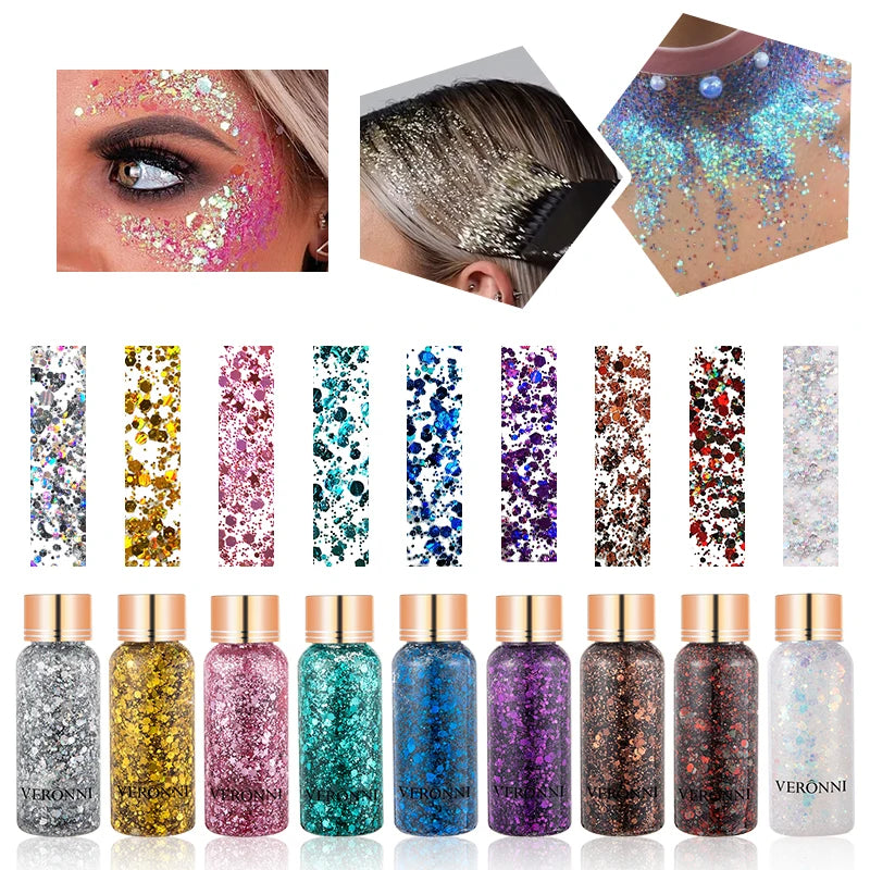 Sparkling Glitter Gel for Face, Body, and Hair