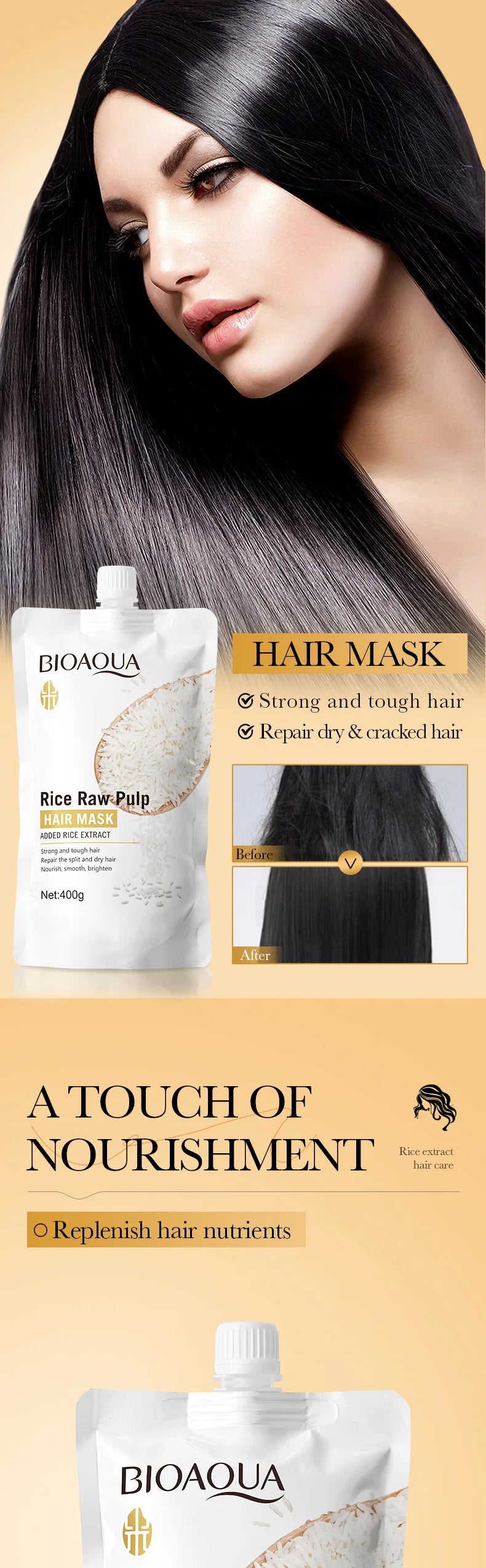 Deep Repair Rice Extract Hair Mask for Damaged Hair