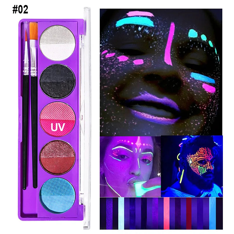 UV Neon Face and Body Paint Palette for Parties and Halloween - 21